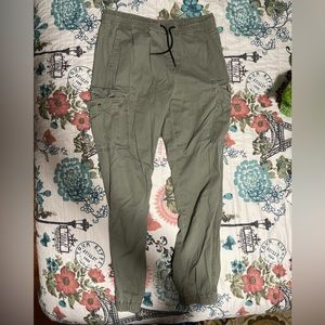 Cargo jogger pants men green medium